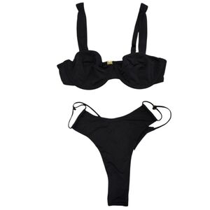 MWT Riot Swim Nour Bikini Top  And Naya Bottom  Small Black